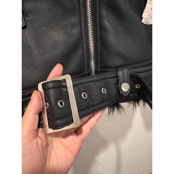 STAND STUDIO Carrie Faux Shearling Biker Jacket EU36/US4 - Picture 8 of 9